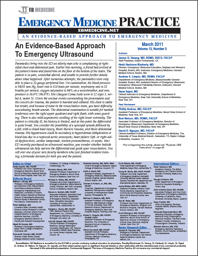 An Evidence-Based Approach To Emergency Ultrasound